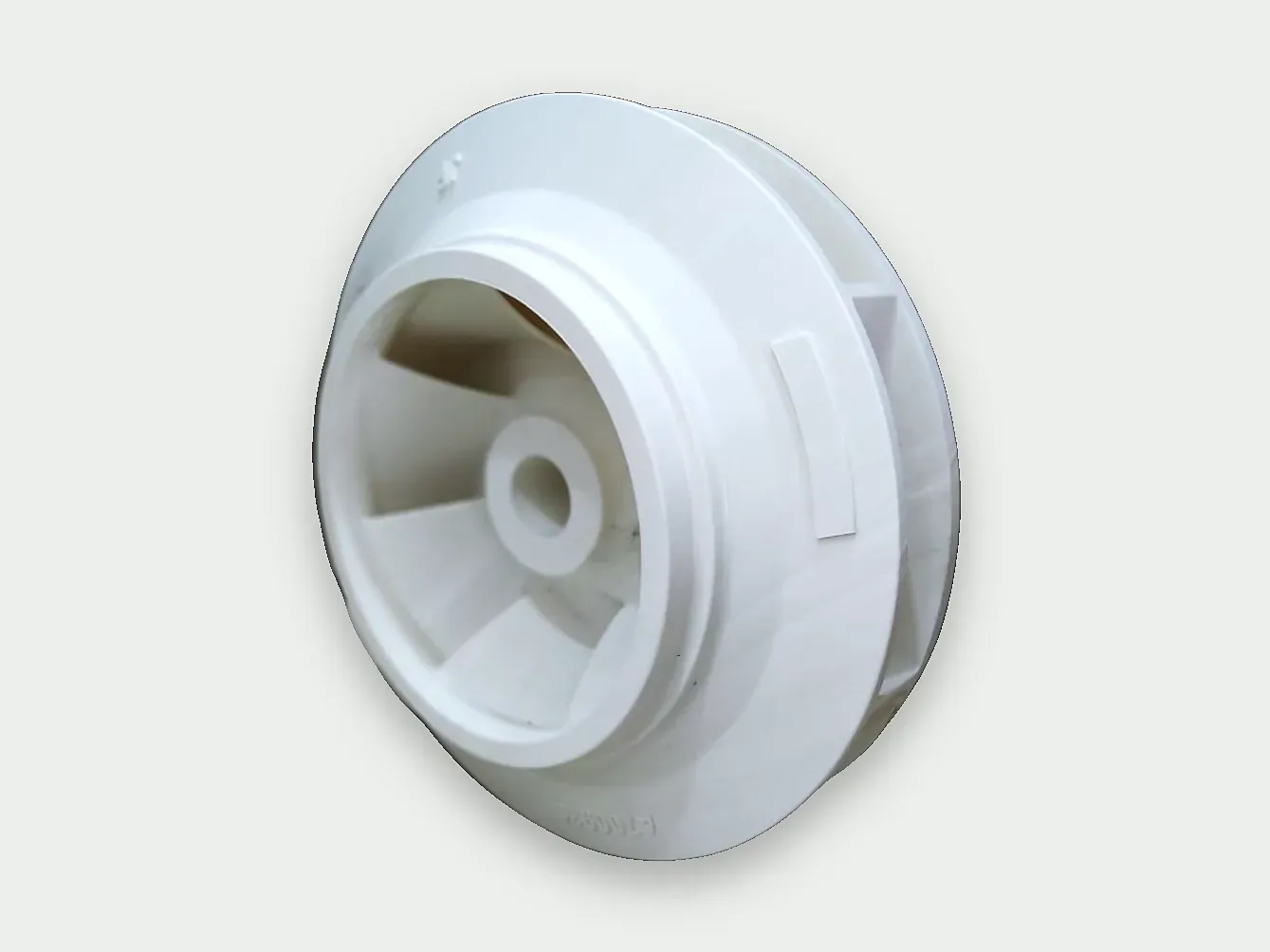 White 3D-printed impeller casting pattern